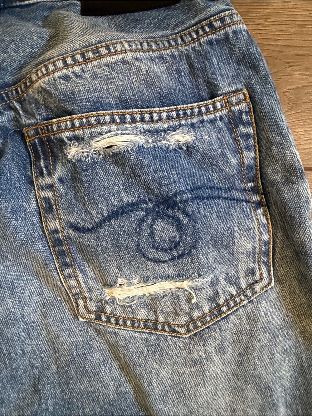 R13 Marky Drop Denim Shorts Bain Blue Size 25 - Picture 13 of 14
